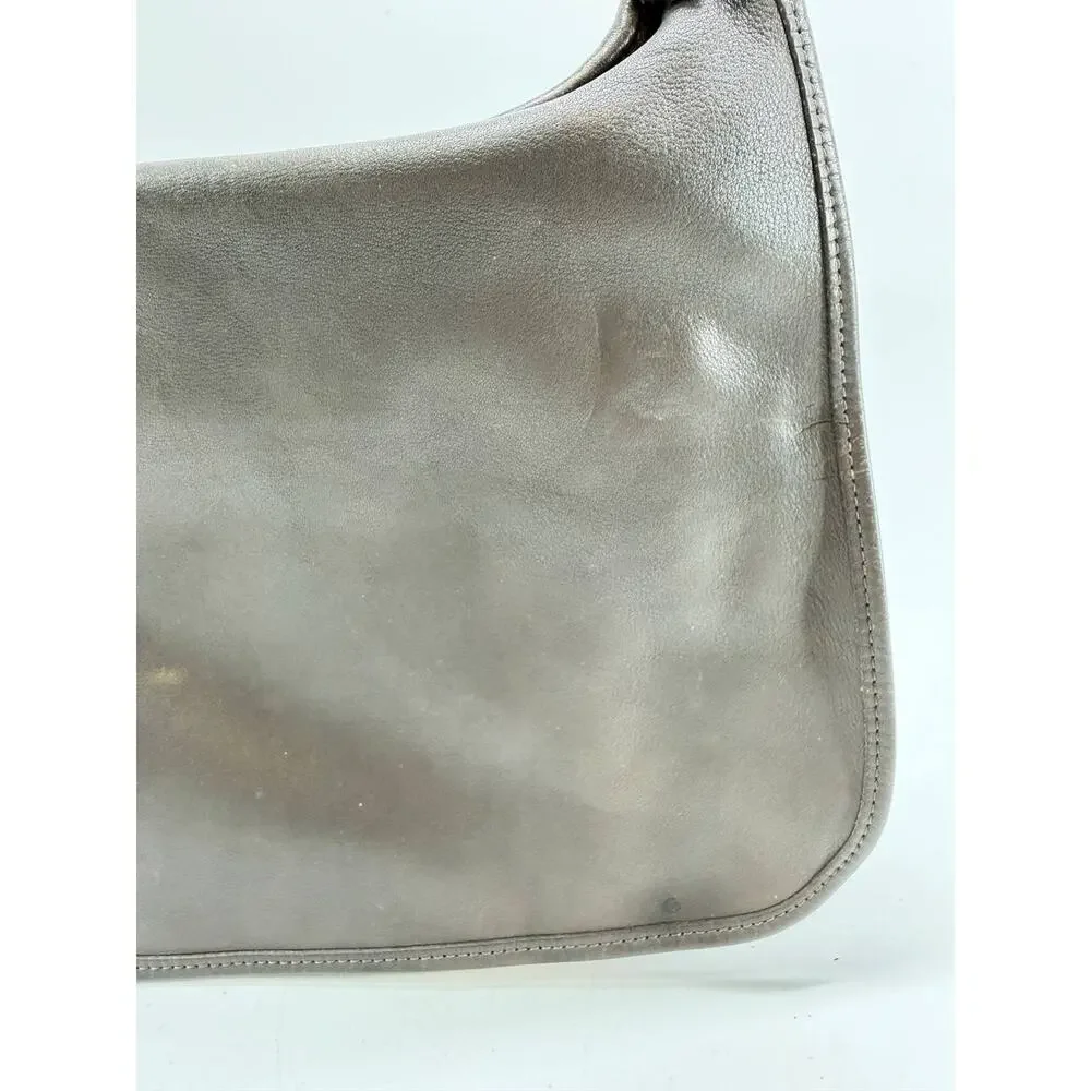 Vintage Coach 9134 Gray Leather Shoulder Bag Purse USA Costa Rica Women's
